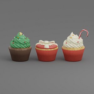 3D cake cup christmas model