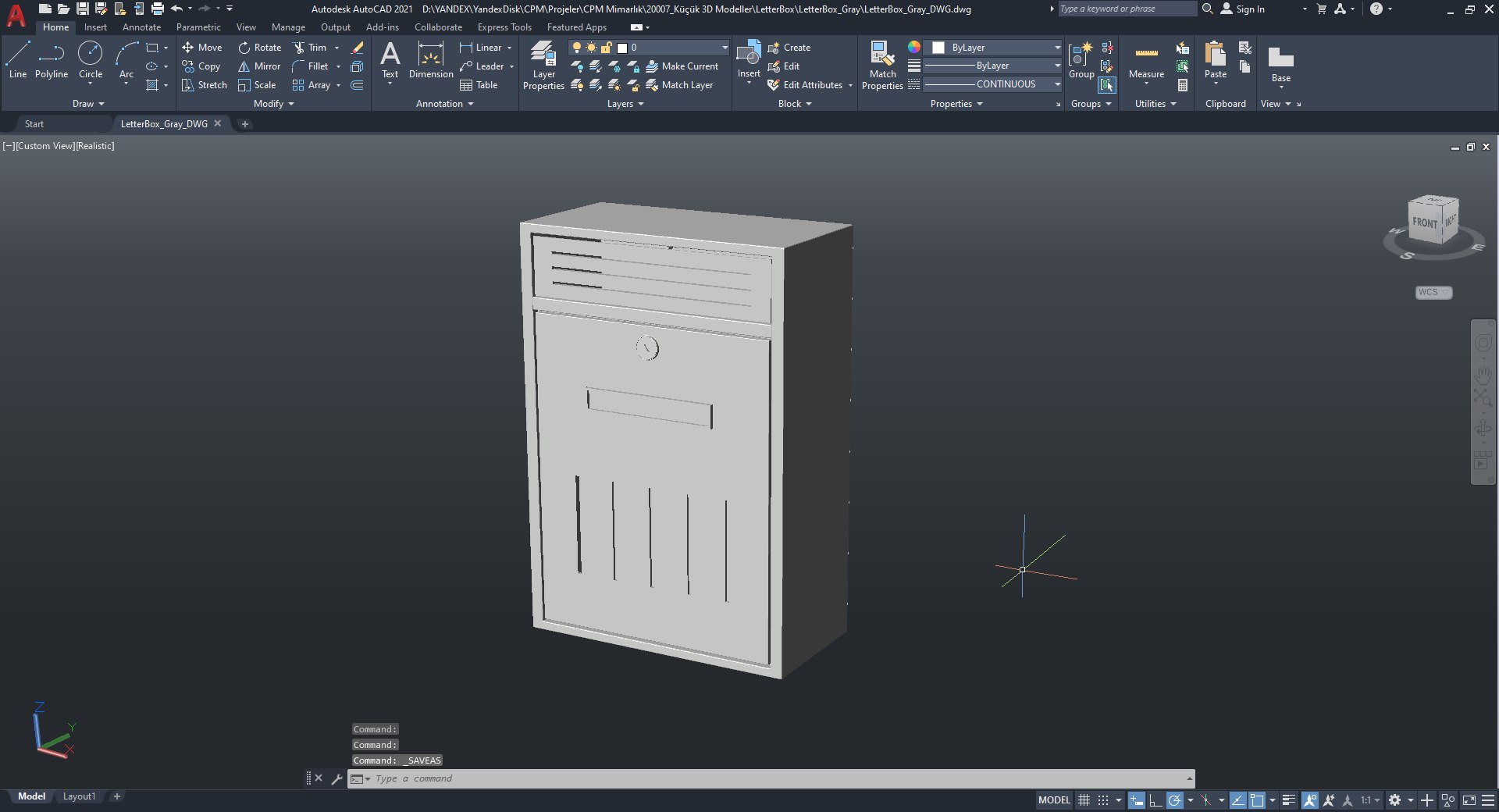 Mailbox Gray 3D - TurboSquid 2254475