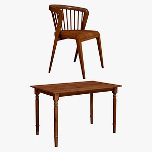 Wooden Dining Chair With Table