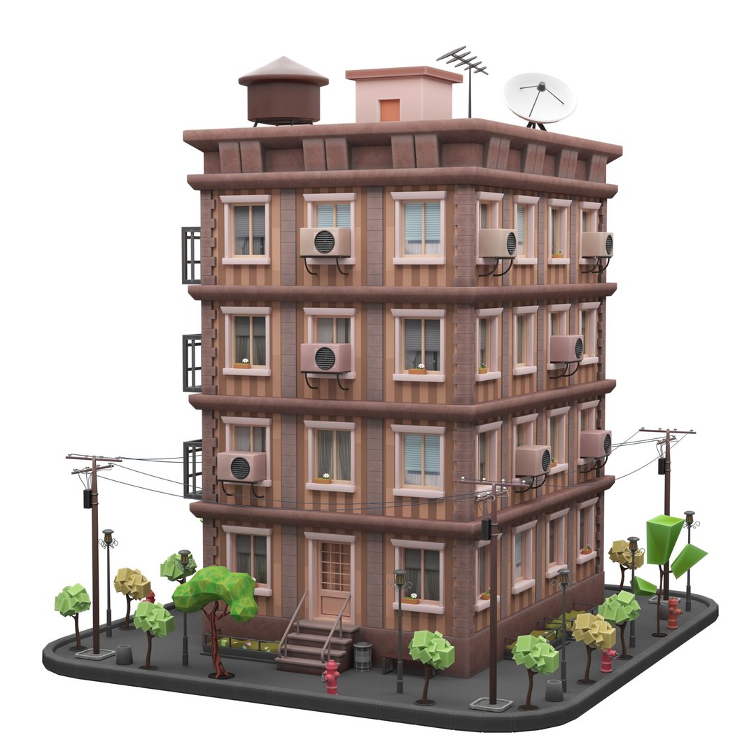 3D Stylized Low Poly Apartment Building with Yard - Blender Project model https://p.turbosquid.com/ts-thumb/Uf/vG6x5j/WQ/cyclesrender_001/jpg/1792497412/1920x1080/fit_q87/69770667c605c6a08e92e8693dd7e75358db9a03/cyclesrender_001.jpg