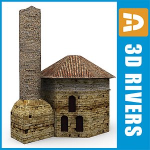 3d ruined mosque model
