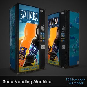 Soda Vending Machine-PBR game redy Low-poly model