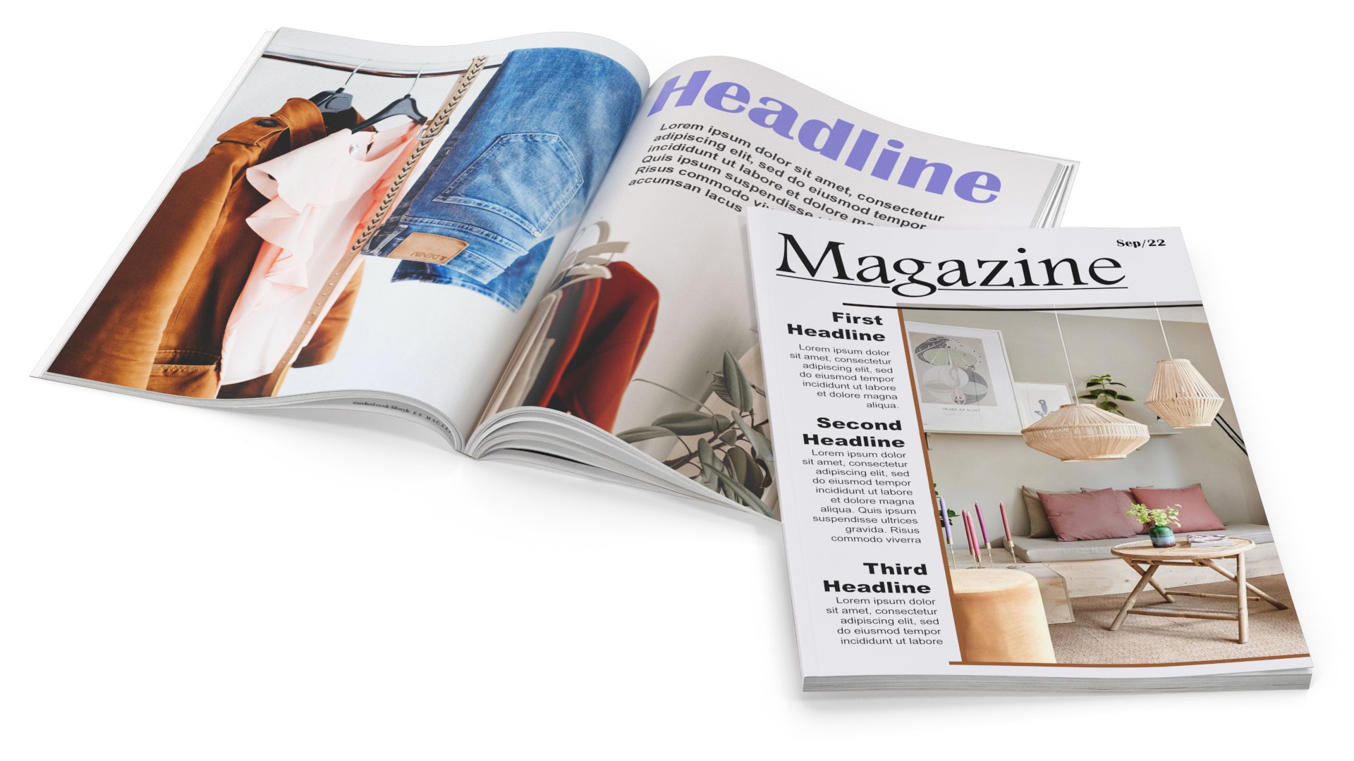 Magazines Mockup 3D model preview