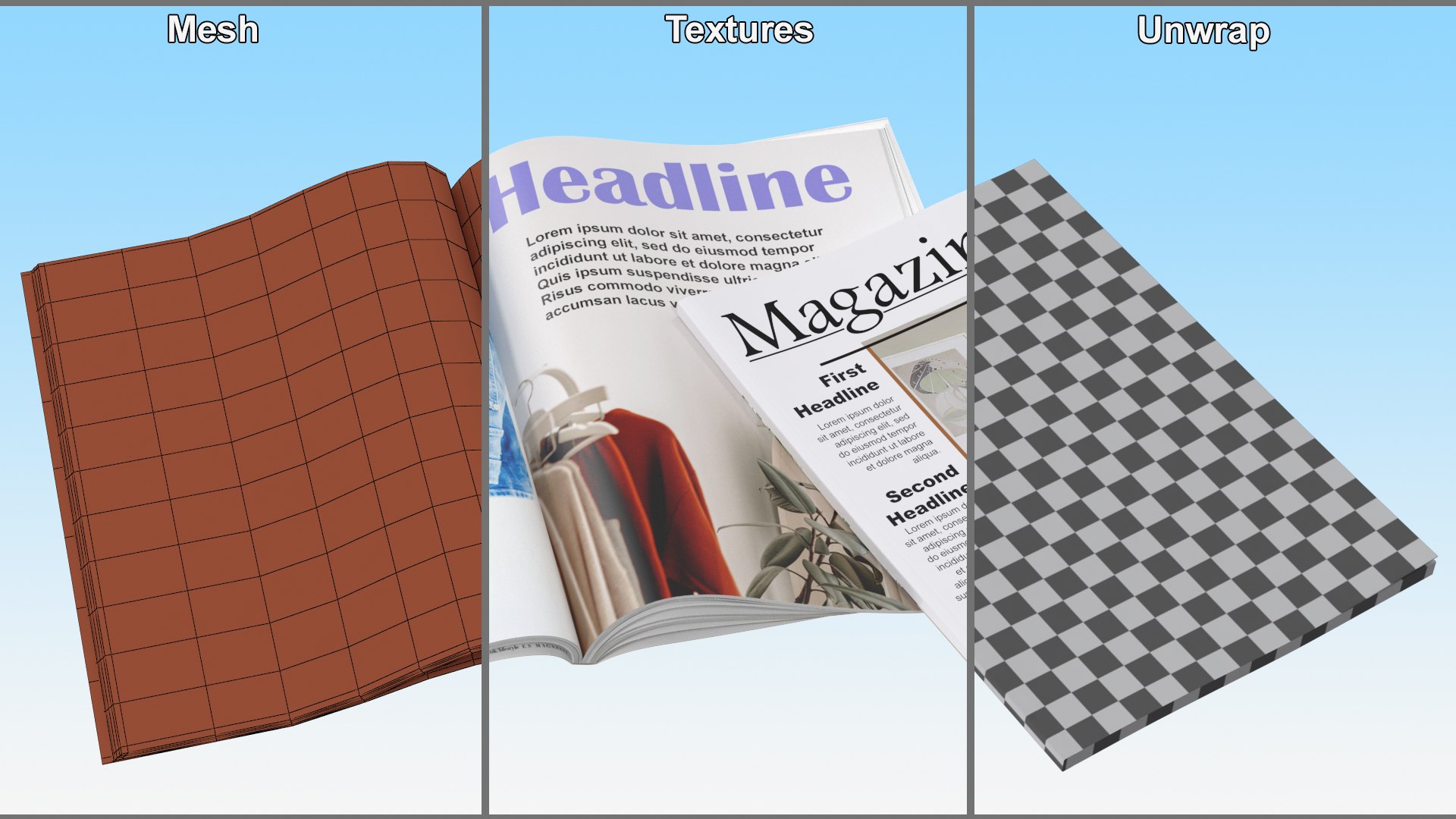 3D Magazines Mockup https://p.turbosquid.com/ts-thumb/Ug/9FjWbQ/vT/magazinesmockupc4dmodel014/jpg/1679922338/1920x1080/fit_q87/31a52c10cdc64248b255aba59a659509304378fe/magazinesmockupc4dmodel014.jpg