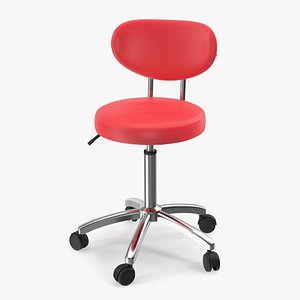 3D Office Chair with Wheels Red
