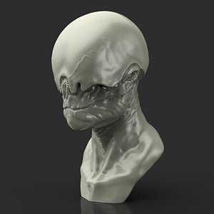 Alien Bust sculpture
