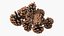 Pine Cones Pile with Open Scales Brown