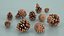Pine Cones Pile with Open Scales Brown