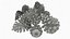 Pine Cones Pile with Open Scales Brown