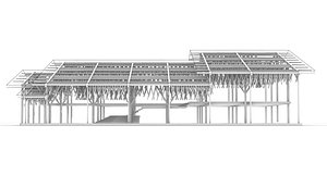 Yusuhara Community Library Kengo Kuma 3D model