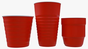 Plastic Cup Set 3D model
