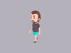 Cartoon Male Character Rigged 101 model