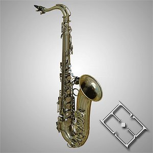realistic saxophone obj