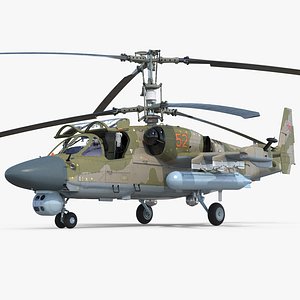 Kamov KA52 Black Shark Attack Helicopter Hokum A Rigged 3D Model