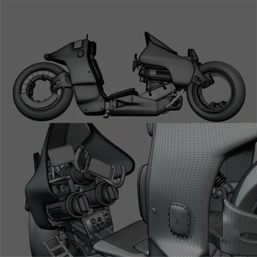 MOTO E Random Represent Cyberpunk Motorcycle Model - TurboSquid 2232520