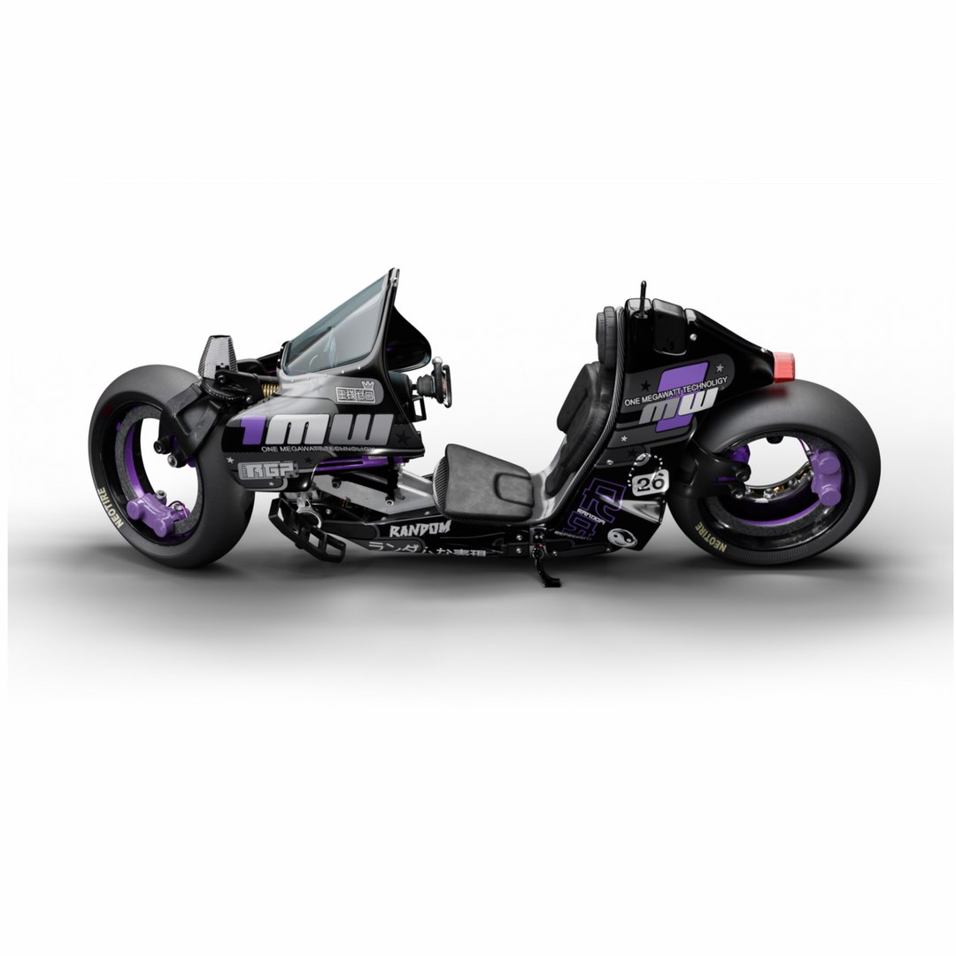 MOTO E Random Represent Cyberpunk Motorcycle Model - TurboSquid 2232520