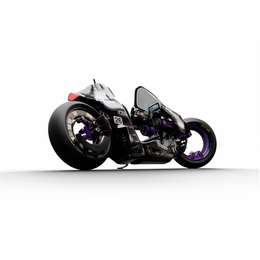 MOTO E Random Represent Cyberpunk Motorcycle Model - TurboSquid 2232520