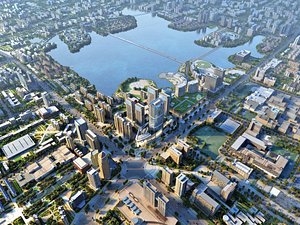 Lakefront Cityscape - Mixed-Use District