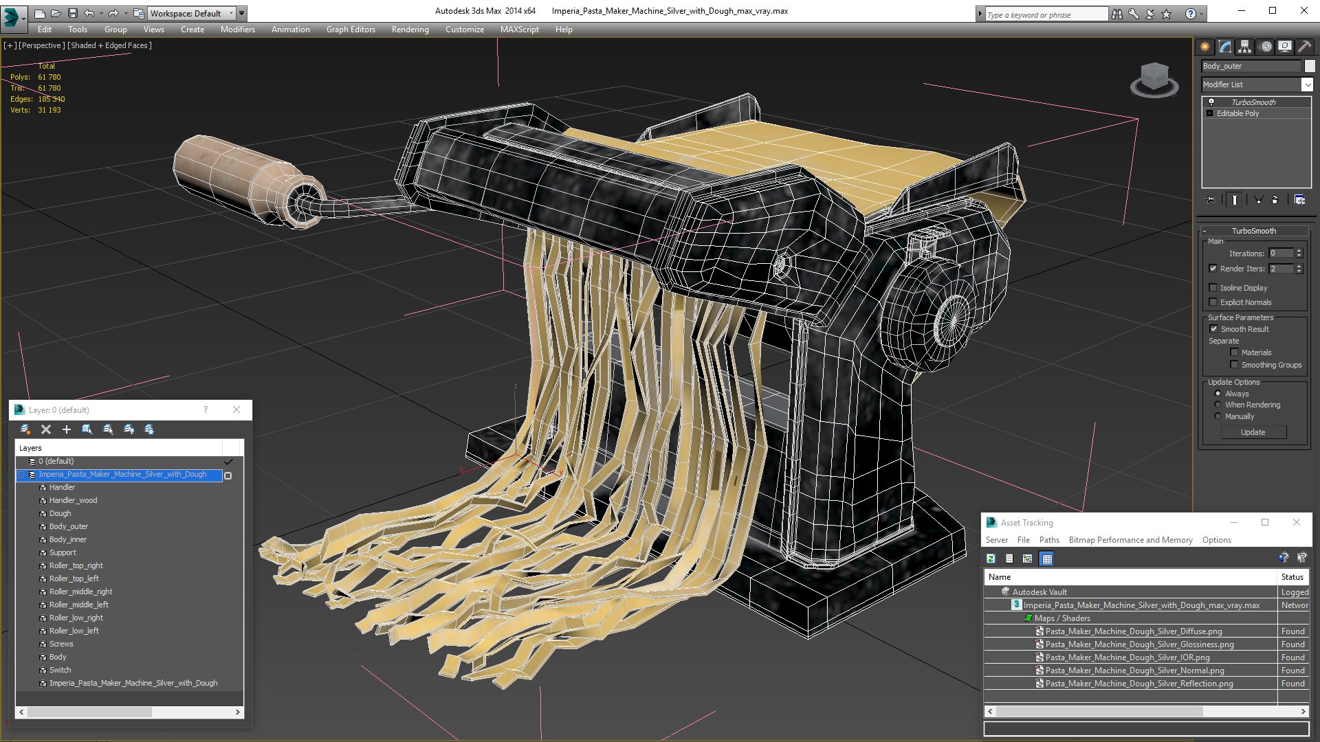3D Imperia Pasta Maker Machine Silver with Dough https://p.turbosquid.com/ts-thumb/Ug/WPYfAt/CH/imperiapastamakermachinesilverwithdoughvray3dmodel022/jpg/1643753234/1920x1080/fit_q87/cdb70ce786886340ccc460a0b27bc4387e9c80bb/imperiapastamakermachinesilverwithdoughvray3dmodel022.jpg