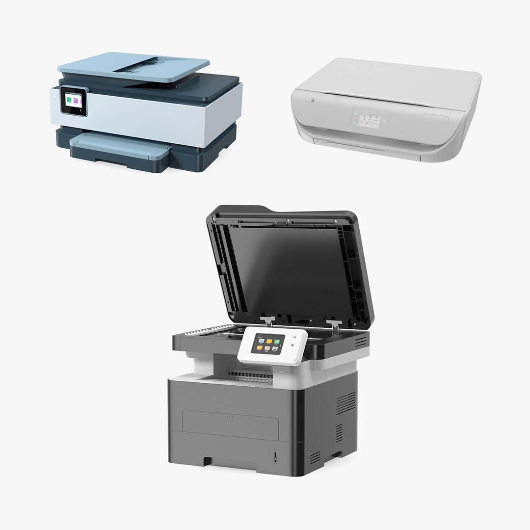 Multifunction Printers Collection 3D model preview