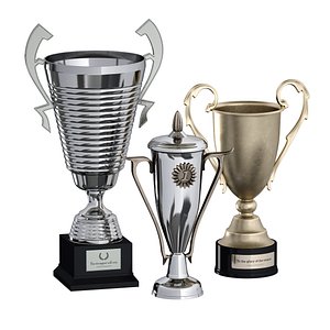 Sports award cup trophy Set of three cups 3D