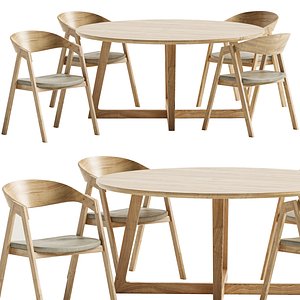 BENT SILLA CHAIR  TABLE SET 3D model