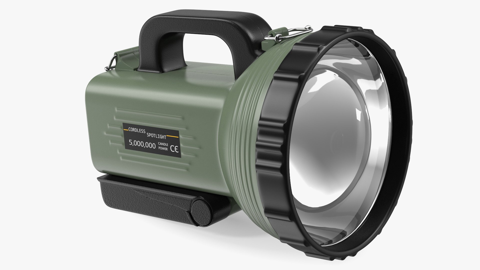 LED Portable Rechargeable Spotlight Flashlight 3D model preview