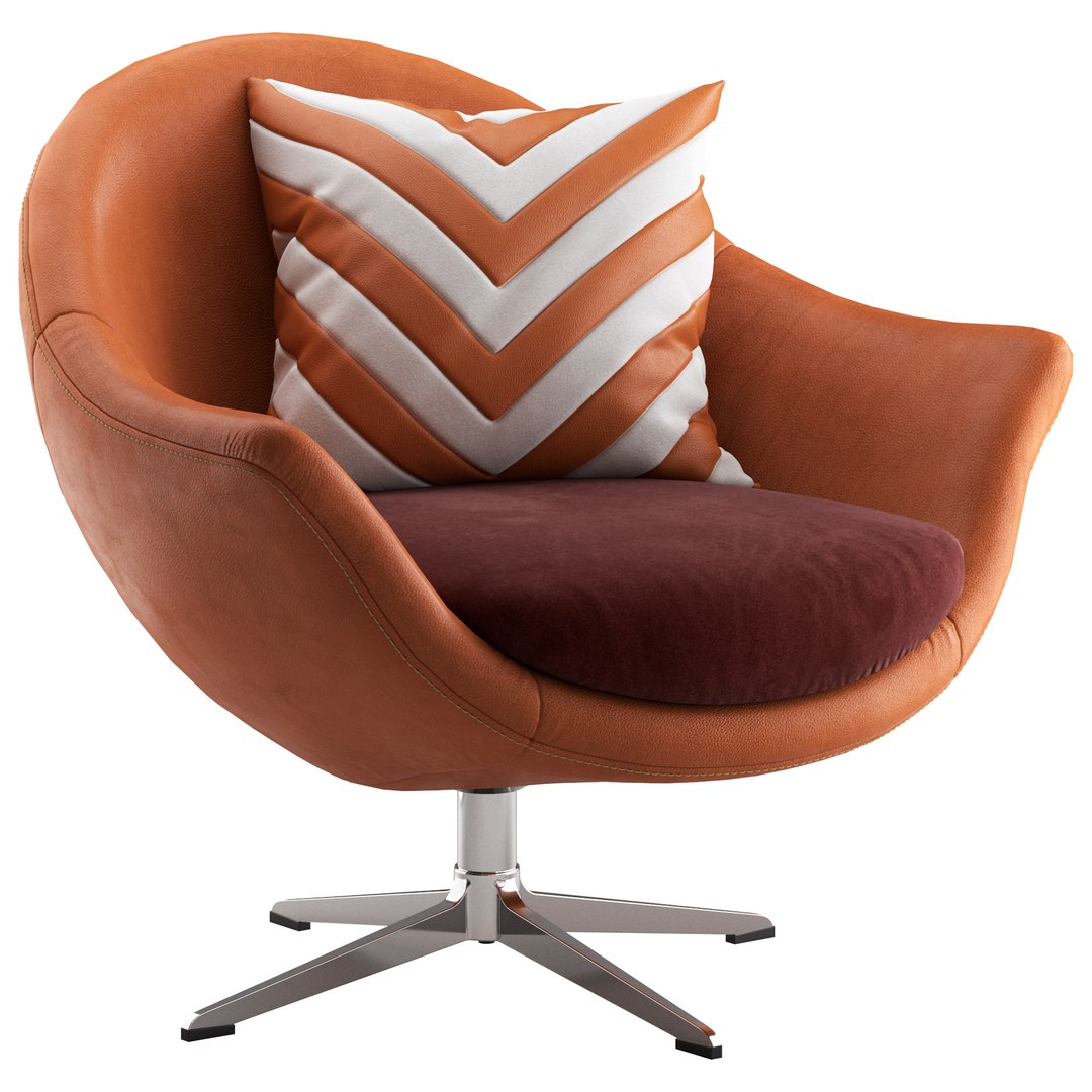 CB2 Anja Swivel Chair model TurboSquid 2165467