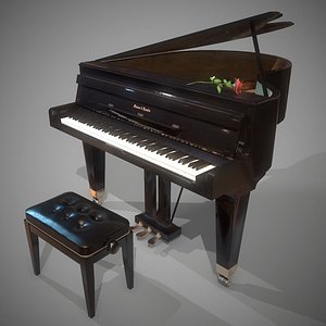 Grand piano Mason Hamlin Low-poly