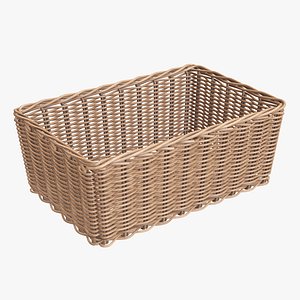 wicker basket brown 3D