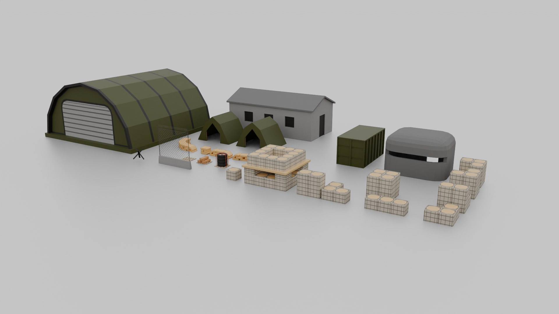 3D Low Poly Military Base - TurboSquid 2220369