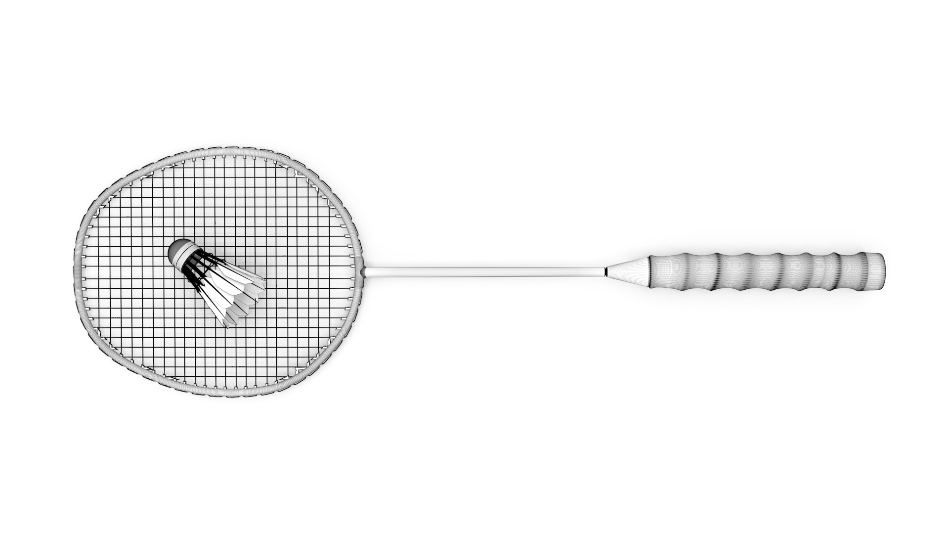 Badminton Racket And Shuttlecock 3D Model - TurboSquid 2156428