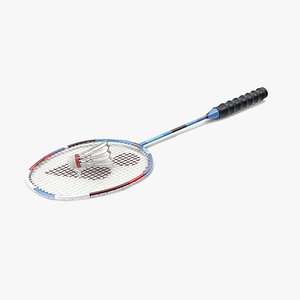 Badminton Racket And Shuttlecock 3D model