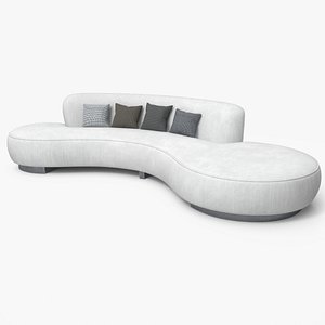3D Serpentine Sofa White