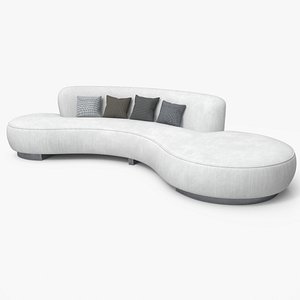 Serpentine Sofa White