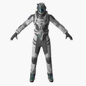 Futuristic Spacesuit with Visor 3D model