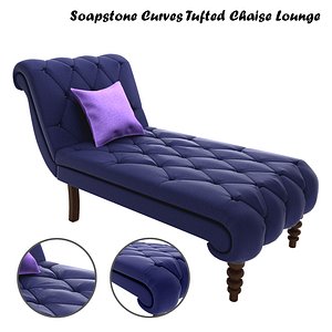 soapstone curves tufted chaise lounge 3D model