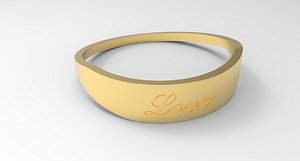 3D Love Ring Female Gold model