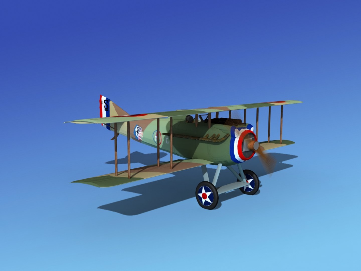 3d spad vii s fighter aircraft