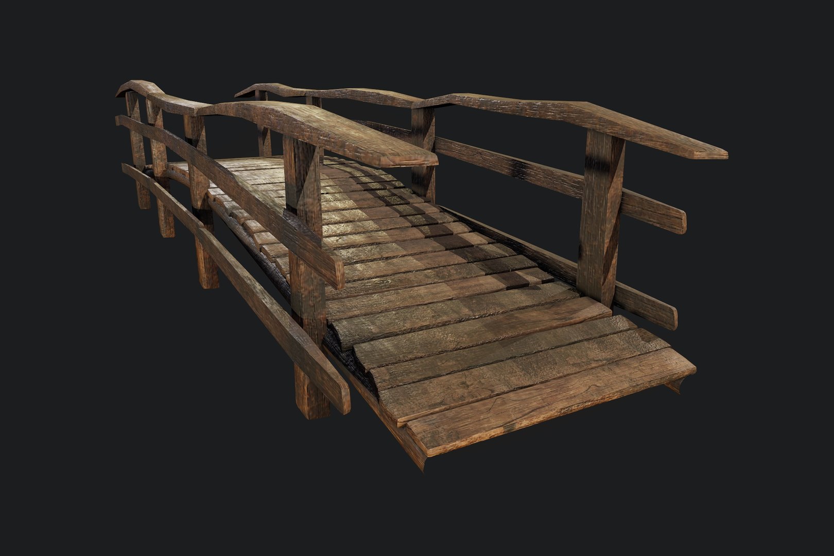 Old Wooden Medival Bridge 01 Model - TurboSquid 2092440