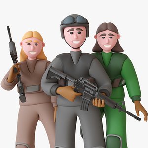 Soldiers - Rigged Characters 12 Animations