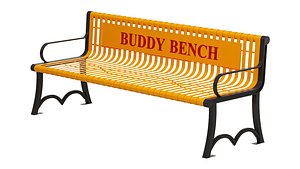 3D 6 Foot Contour Slatted Thermoplastic Buddy Bench