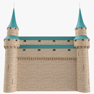 Castle Wall 02 3D Model