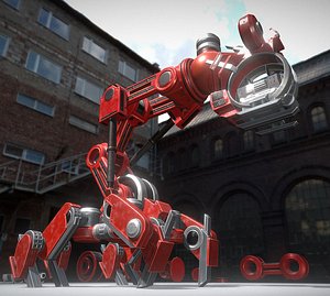 3ds walking mech neck red