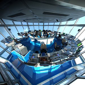 Airport Control Tower Interior 01