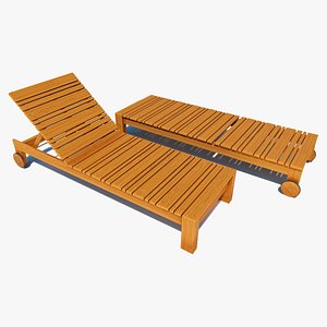 3D model SKLUM Kurni Acacia Wood Deckchair - Lumion Library