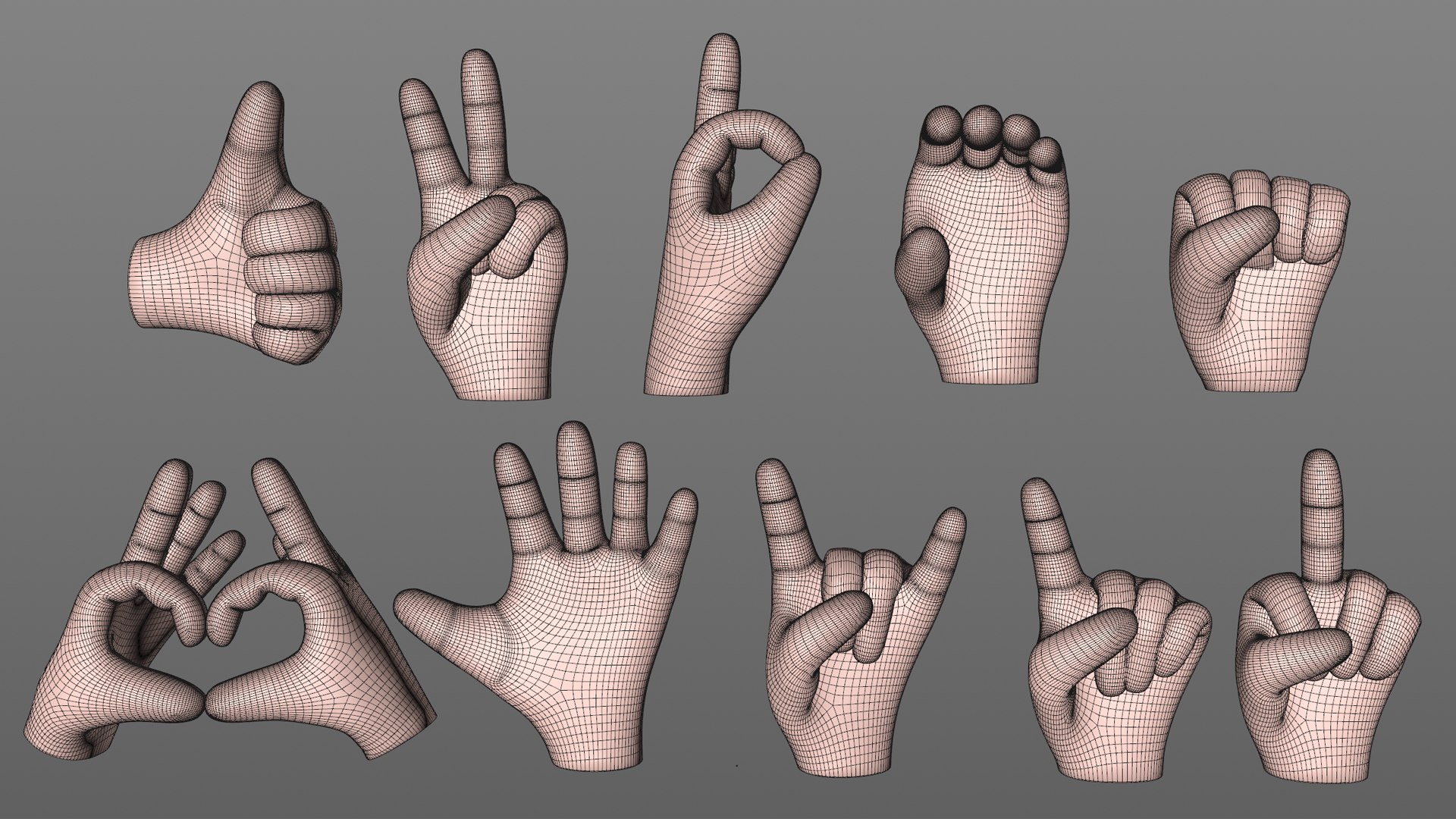 3D Cartoon Hand Gestures https://p.turbosquid.com/ts-thumb/Uh/tAk3Ss/mn/wire/jpg/1743375643/1920x1080/fit_q87/37fe9b34248715680c9f866fc97a0fc69ba2770f/wire.jpg