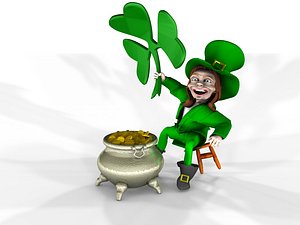 3d model leprechaun shamrock