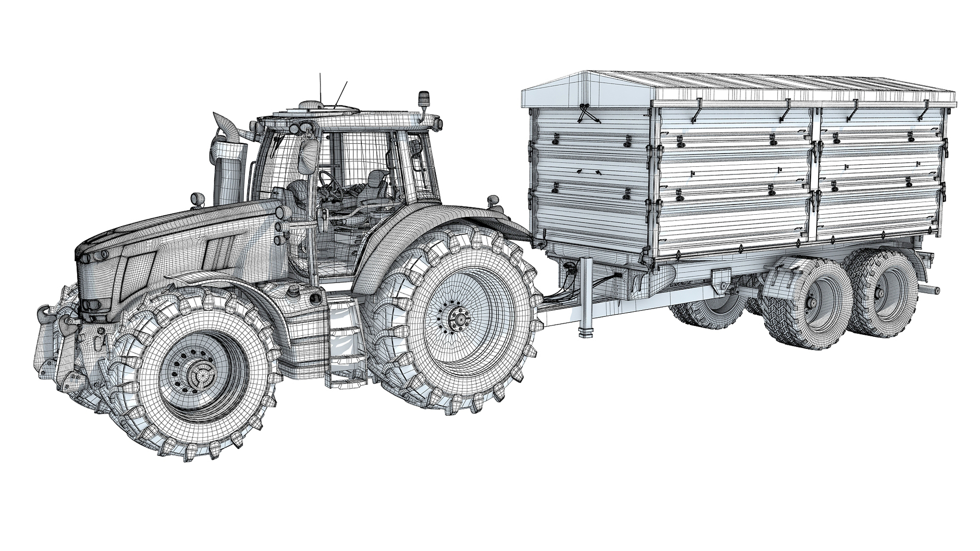 トレーラー付きトラクター3Dモデル TurboSquid 1855851