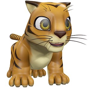 Cartoon Cute Tiger Rig 3D